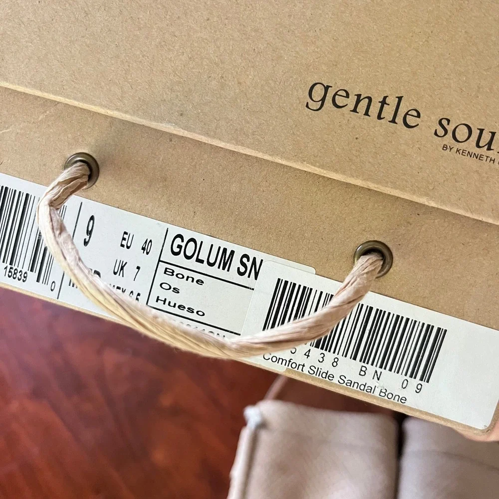 Gentle Souls Golum SN Bone Snakeskin Leather Comfort Slide Sandals 9